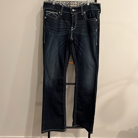 Ariat Blue Bootcut Denim Embroidered Jeans Women Size 32 - Picture 6 of 15